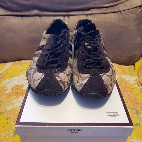 Coach Katelyn Sneaker Brown/Gold/Tan - Picture 1 of 3